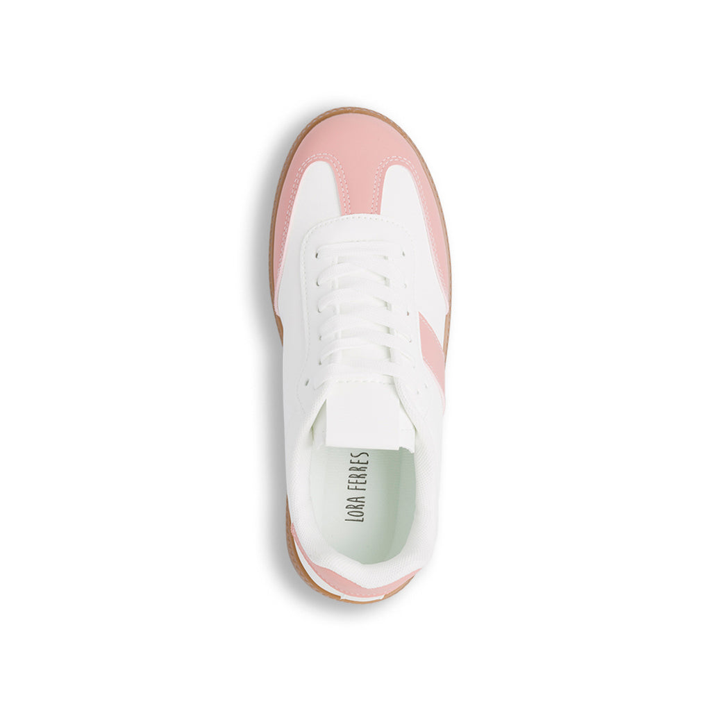 Sneakers bianche da donna con dettaglio rosa Lora Ferres