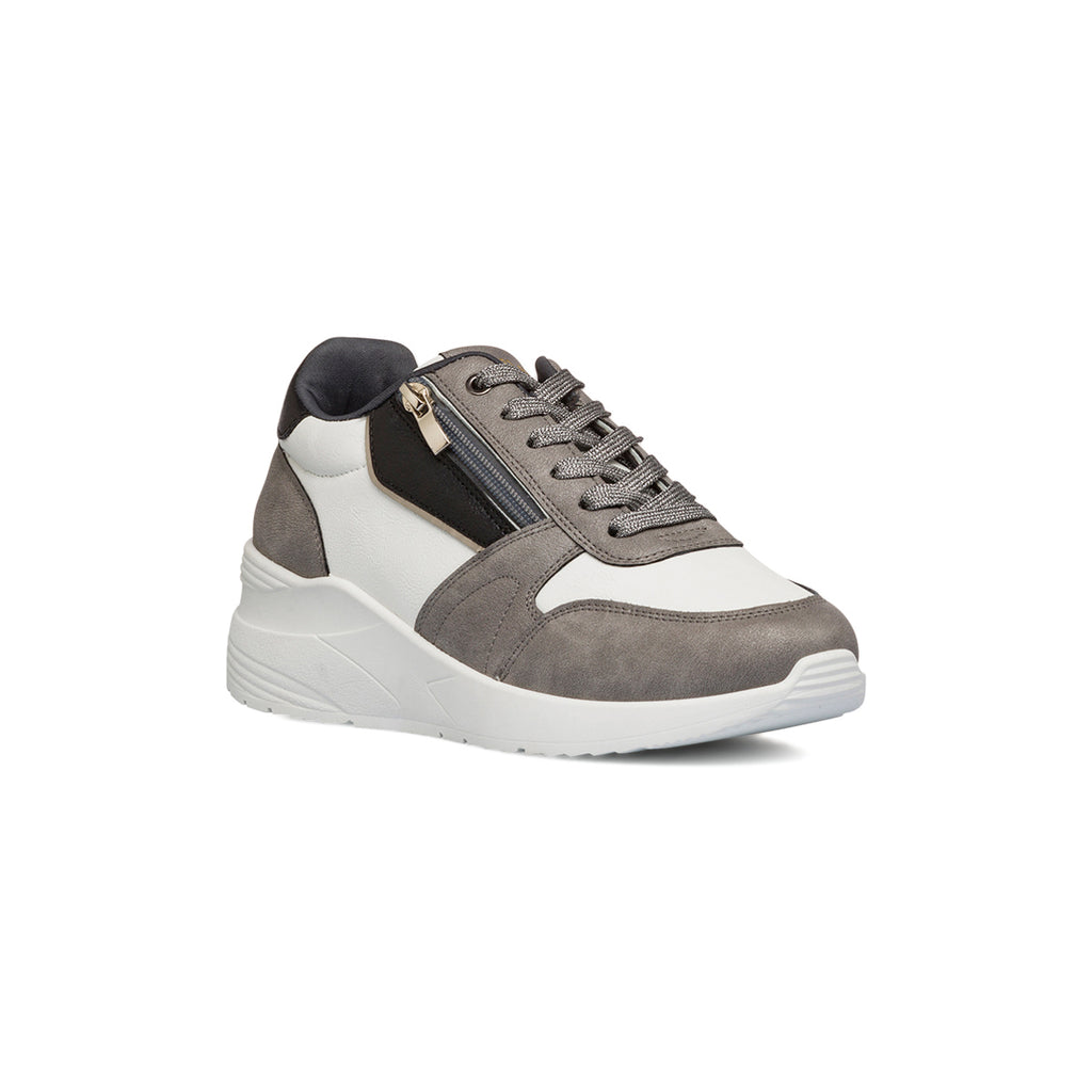 Sneakers bianche e grigie da Donna con zip Lora Ferres