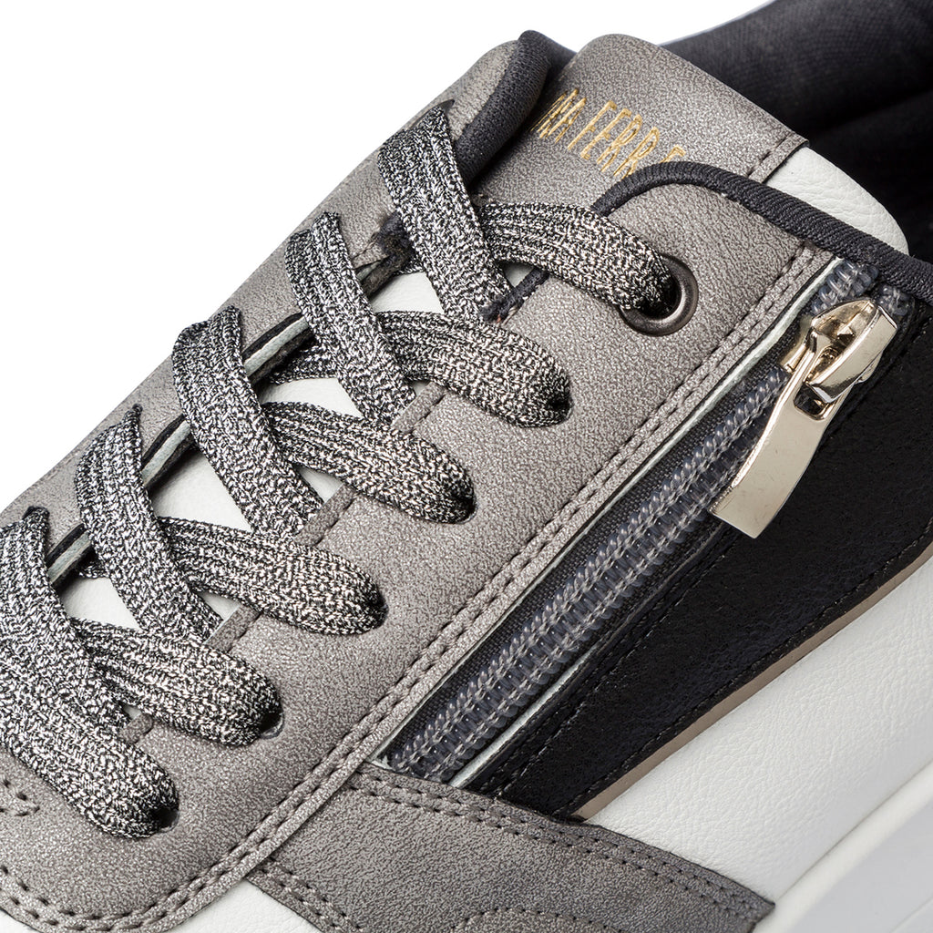 Sneakers bianche e grigie da Donna con zip Lora Ferres