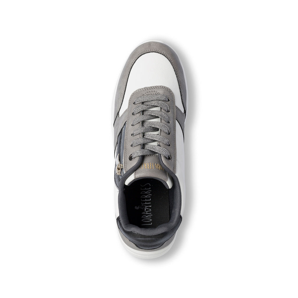 Sneakers bianche e grigie da Donna con zip Lora Ferres