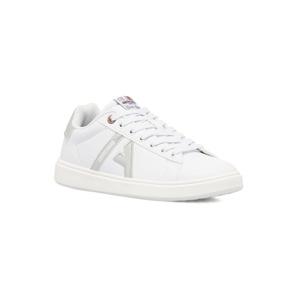 Sneakers bianche da donna Americanino con dettagli argento
