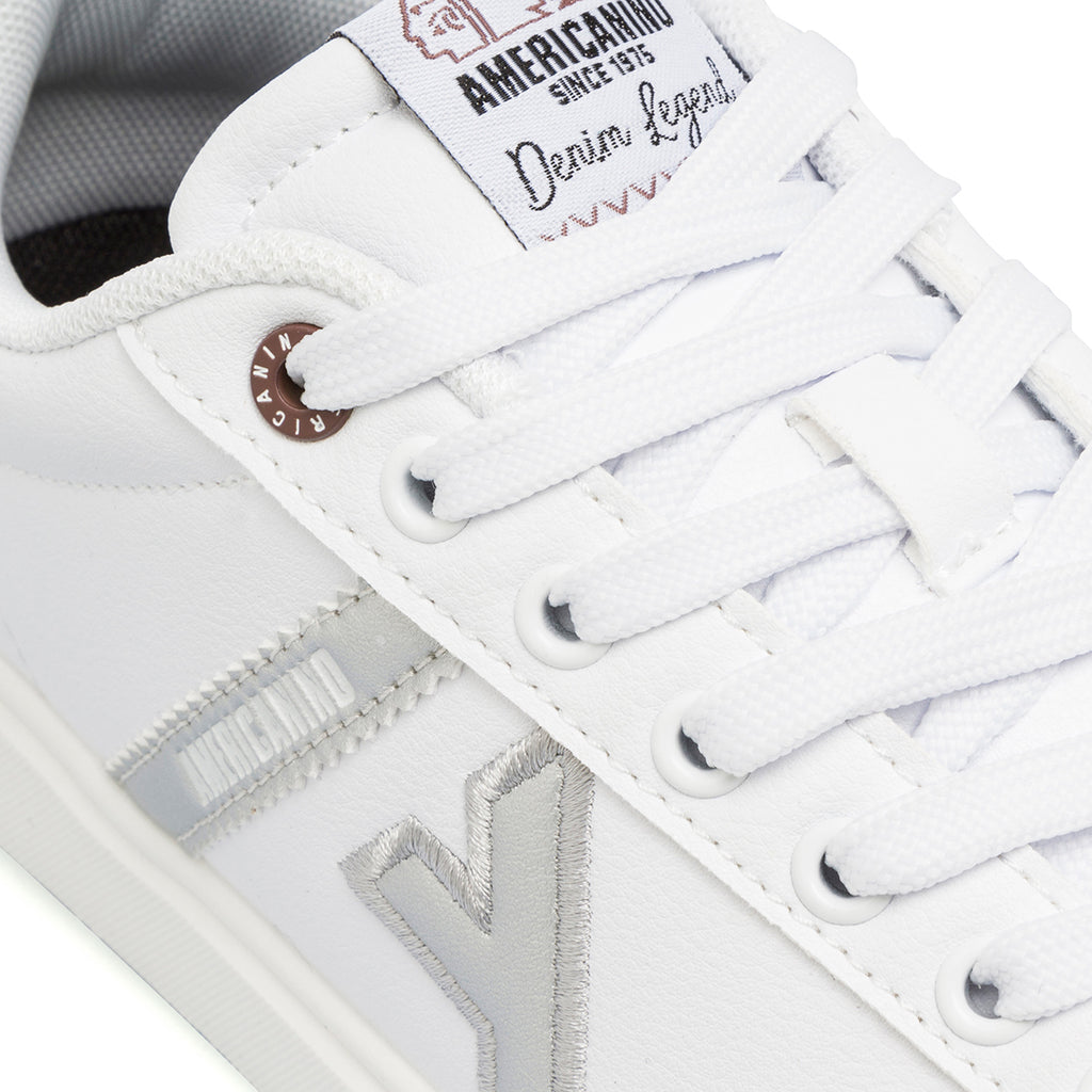 Sneakers bianche da donna Americanino con dettagli argento