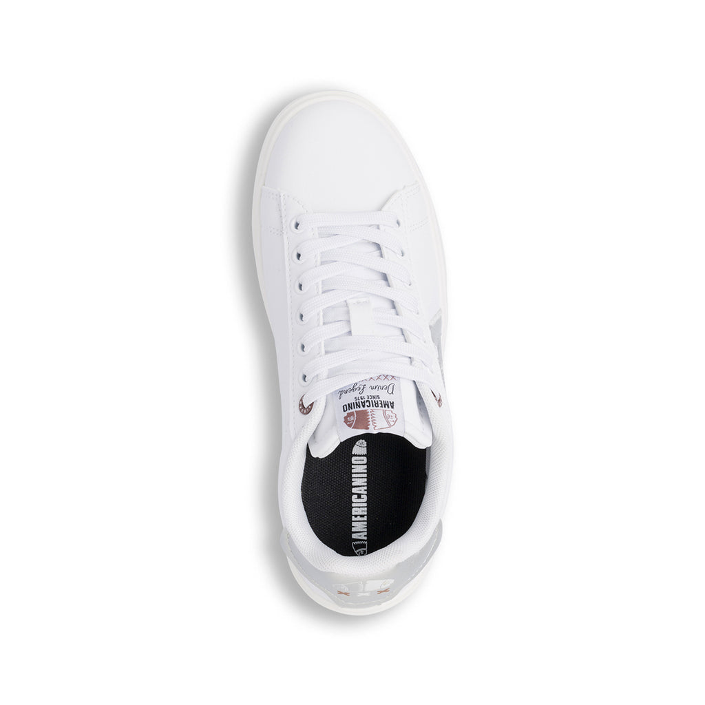 Sneakers bianche da donna Americanino con dettagli argento