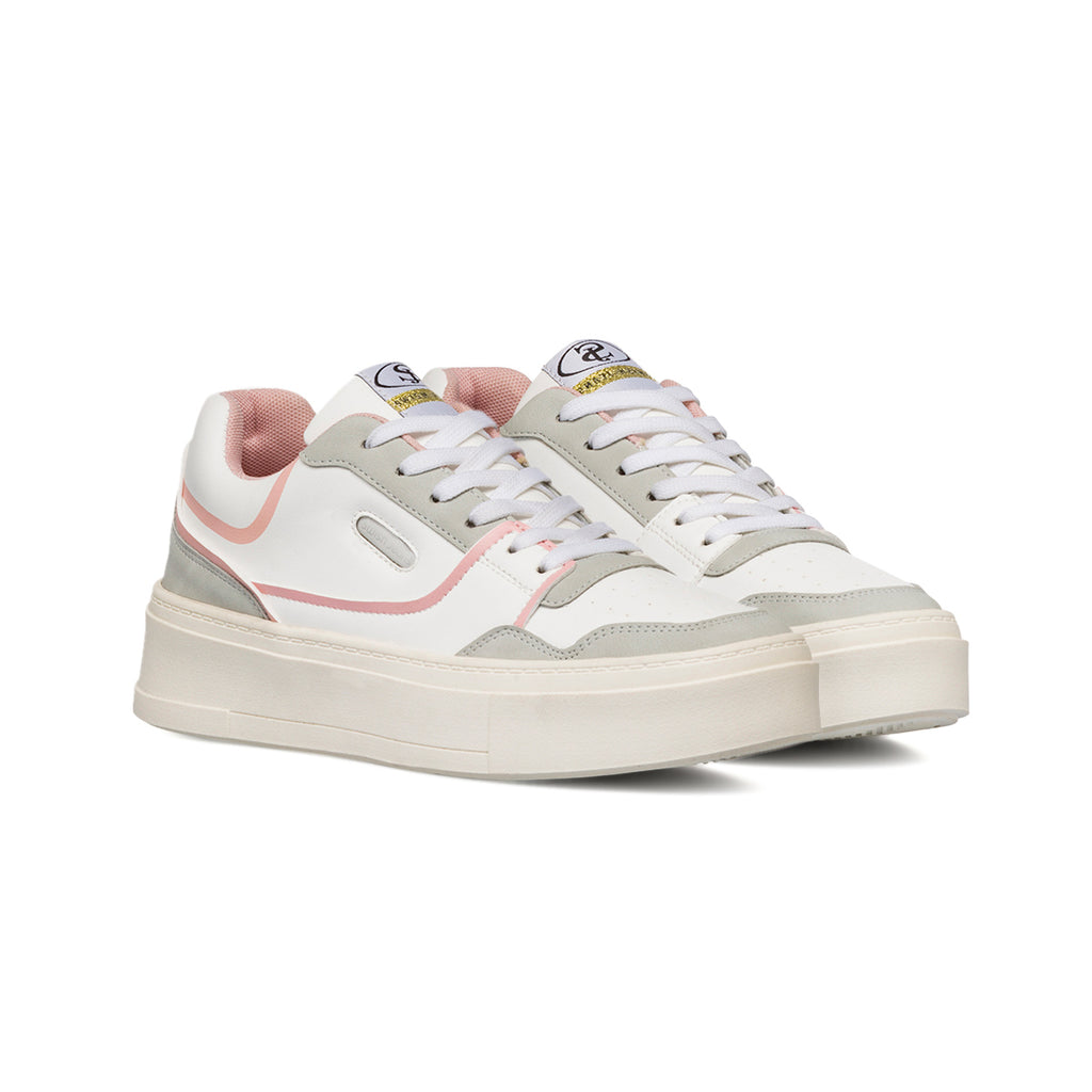 Sneakers bianche da Donna con inserti rosa Swish Jeans