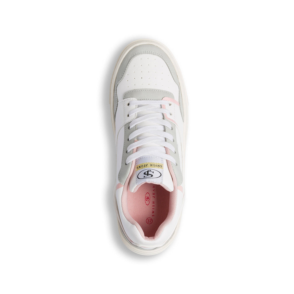 Sneakers bianche da Donna con inserti rosa Swish Jeans