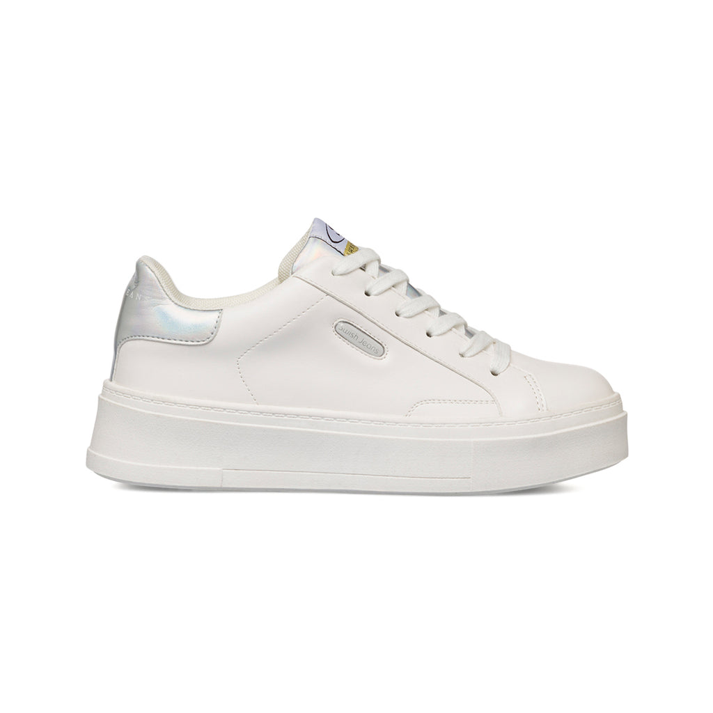 Sneakers bianche con dettagli argento da Donna Swish Jeans