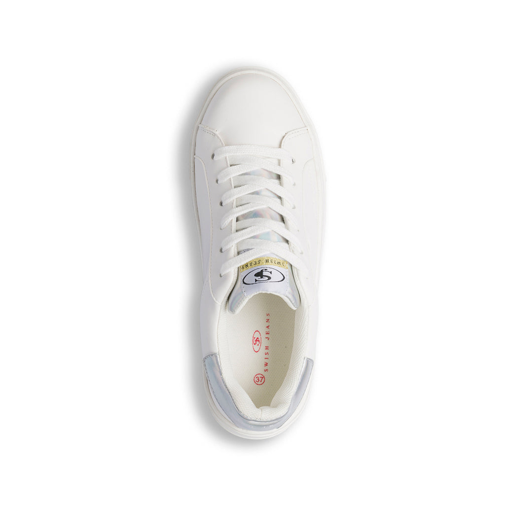 Sneakers bianche con dettagli argento da Donna Swish Jeans