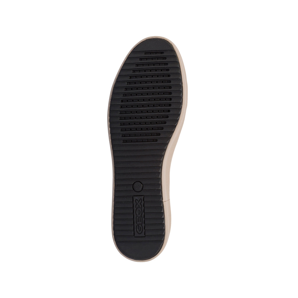 Sneakers traspiranti da donna taupe effetto metallizato in pelle Geox