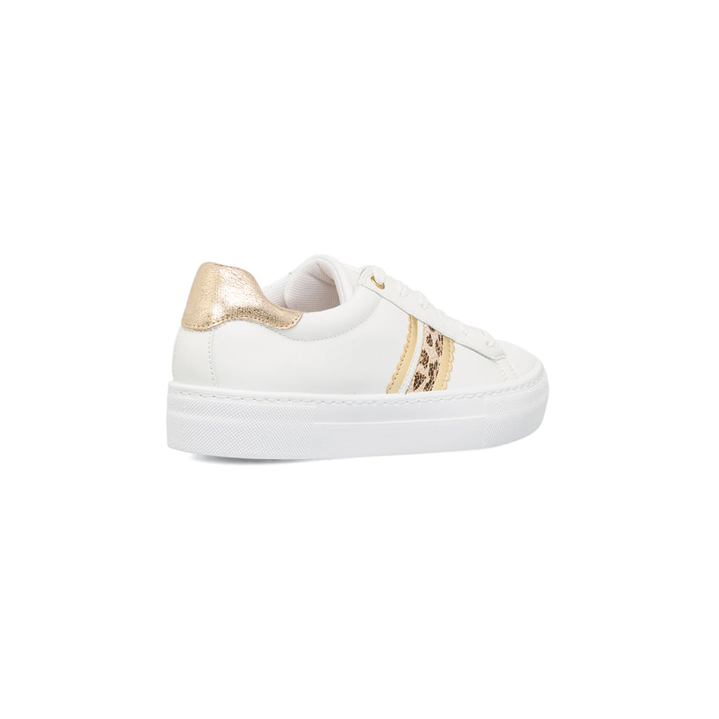 Sneakers traspiranti da donna bianche con dettagli oro Geox