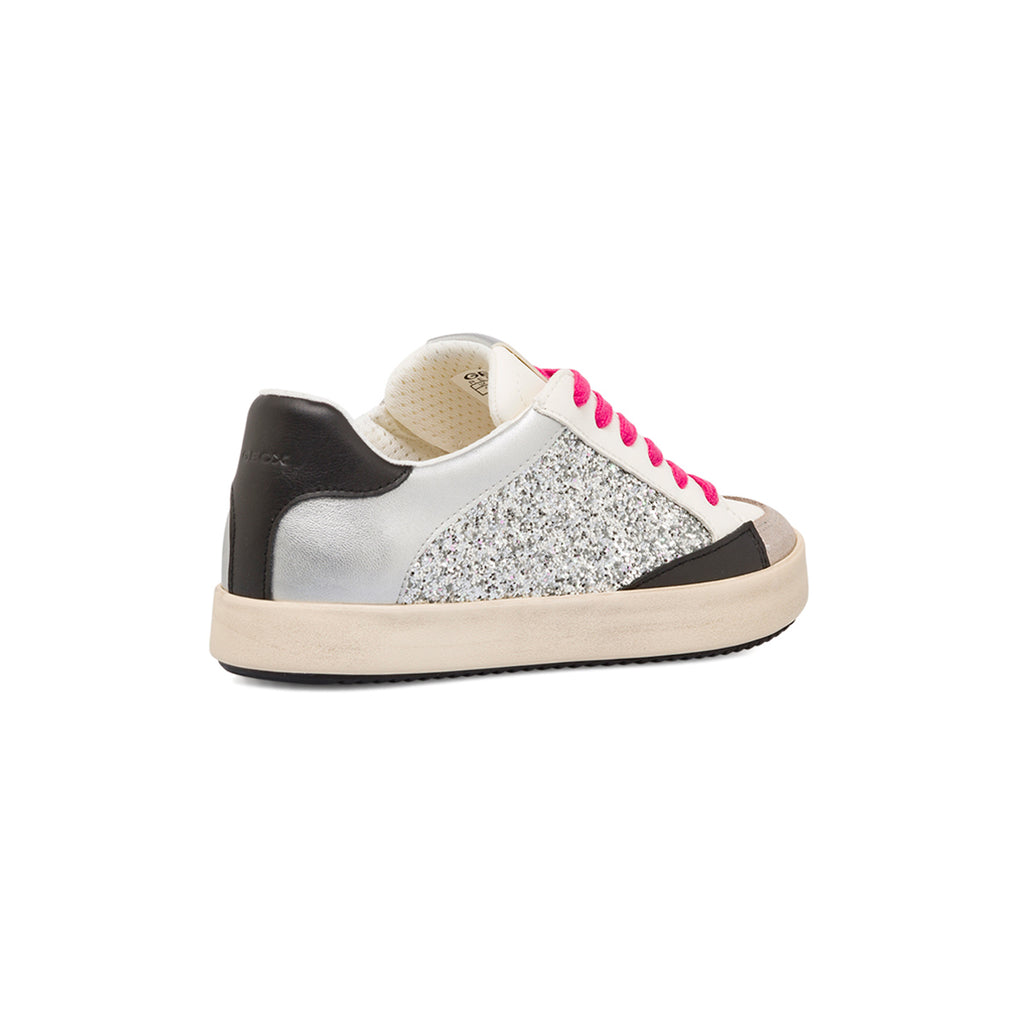 Sneakers traspiranti bianche con glitter da donna Geox