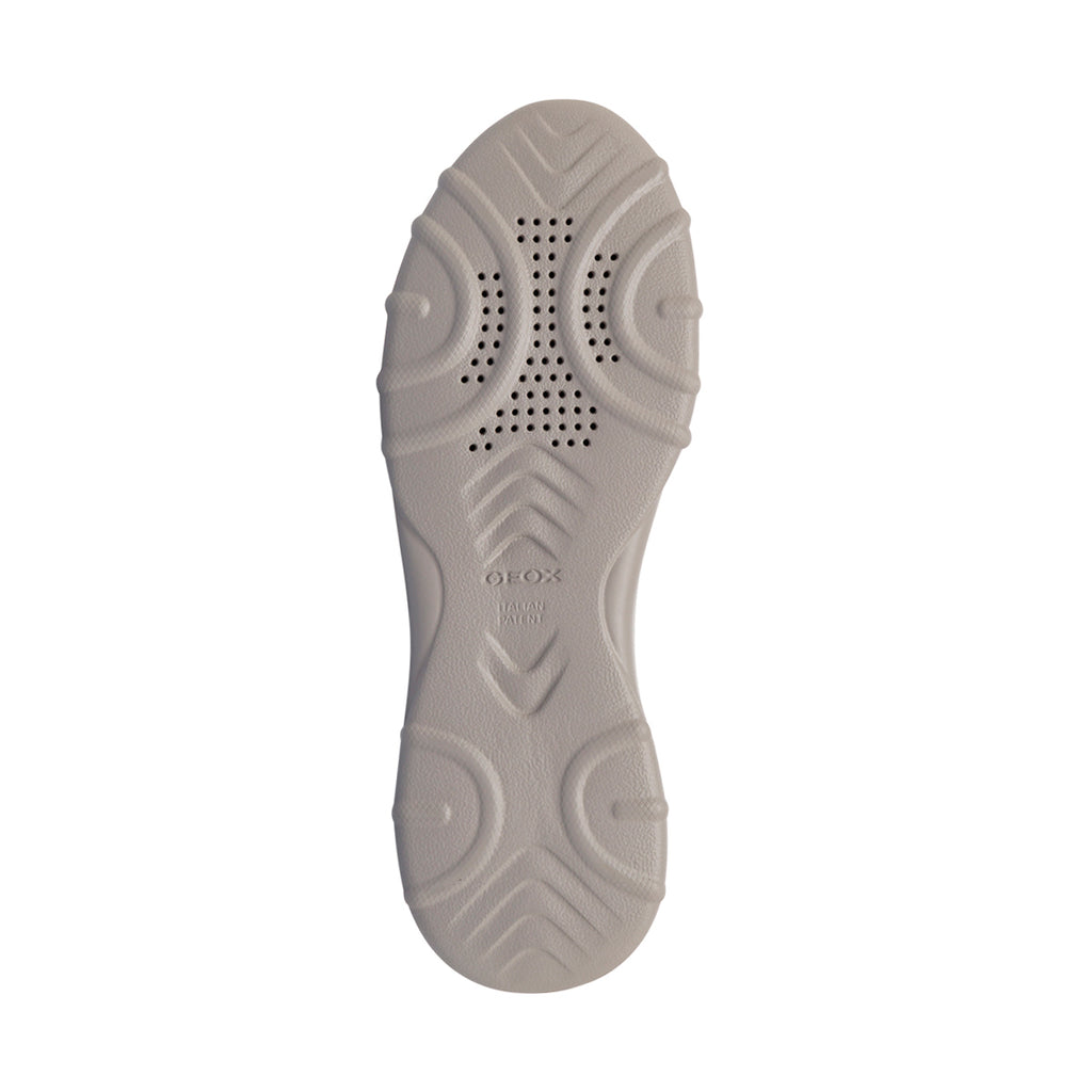 Sneakers traspiranti da donna in pelle grigie Geox
