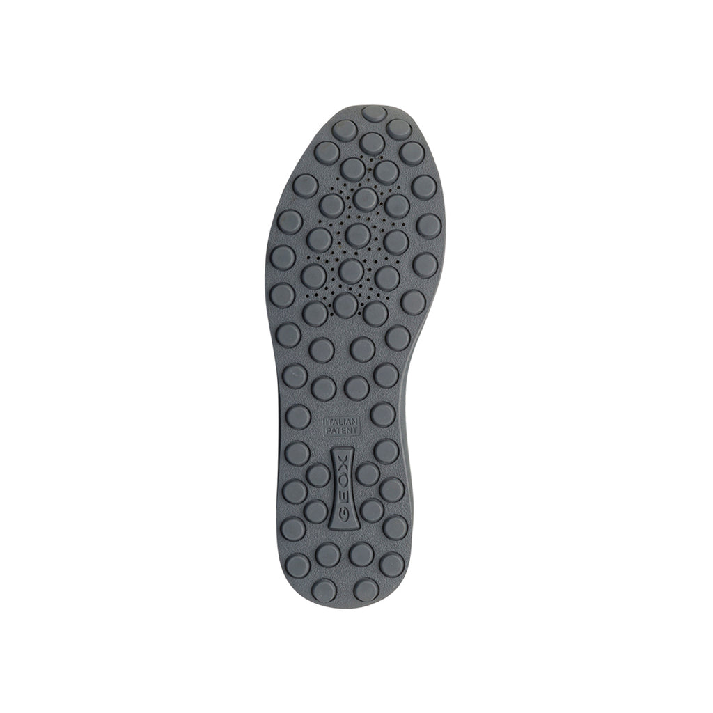Sneakers traspiranti da donna in pelle grigie e verde salvia Geox