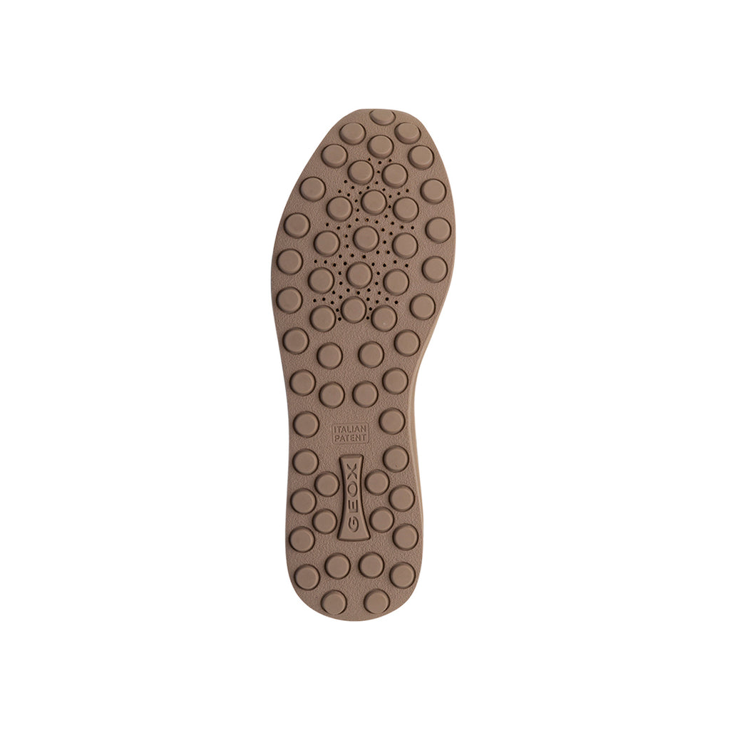 Sneakers traspiranti da donna in pelle taupe Geox