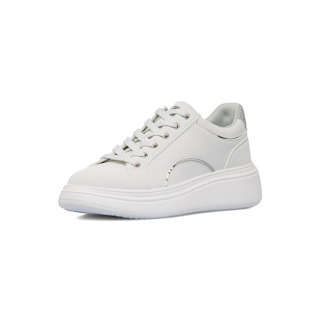 Sneakers bianche da Donna con dettagli argentati e glitter Lora Ferres