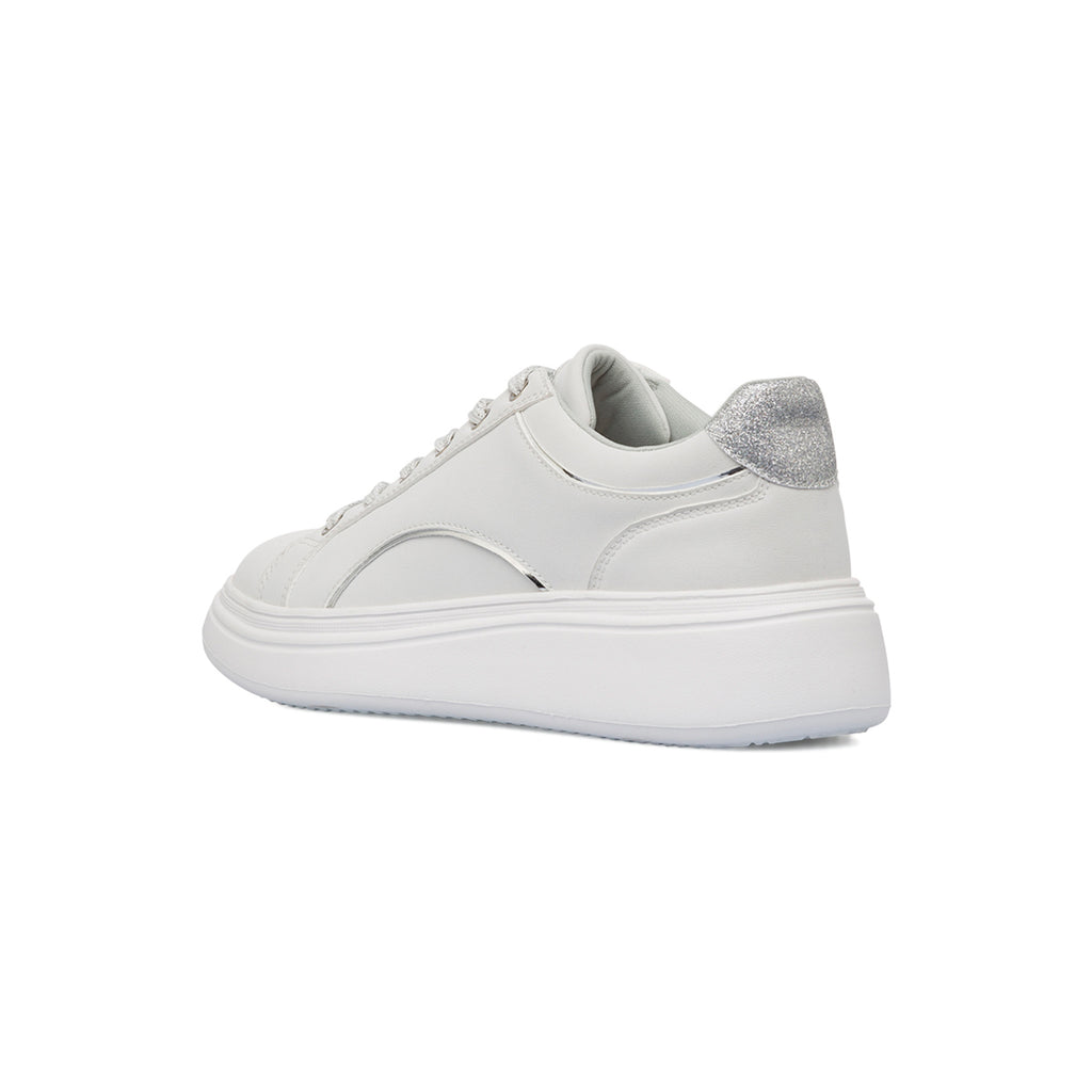Sneakers bianche da Donna con dettagli argentati e glitter Lora Ferres