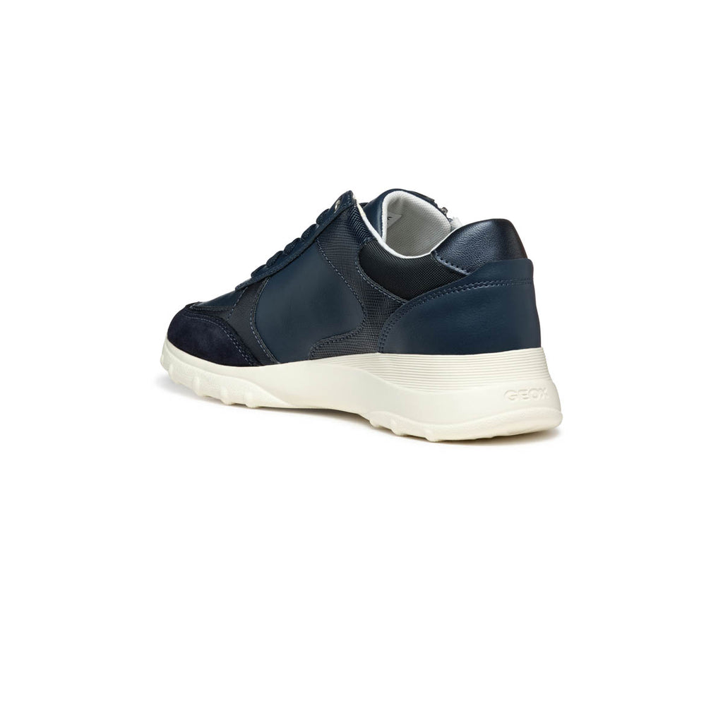 Sneakers blu da Donna con dettagli effetto scamosciato e zip laterale Geox