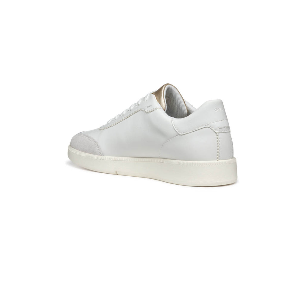Sneakers bianche da Donna con inserti effetto camoscio e suola traspirante Geox