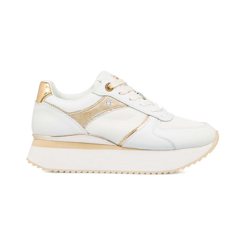 Sneakers Bianche da Donna in pelle con dettagli oro e glitter Lumberjack