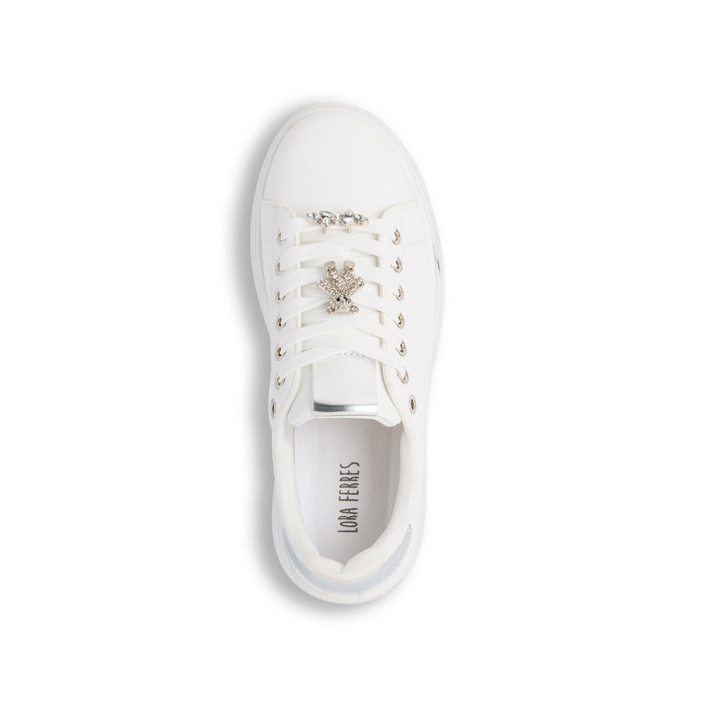 Sneakers bianche da Donna con dettagli gioiello Lora Ferres