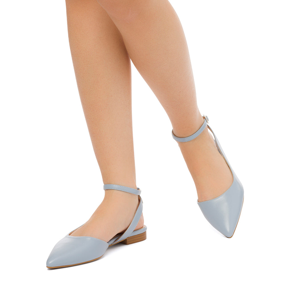 Ballerine slingback azzurre con cinturino alla caviglia Lora Ferres