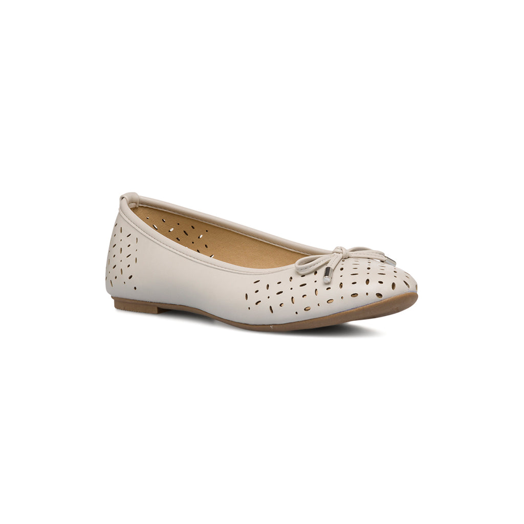 Ballerine bianche off-white da donna con dettagli traforati Lora Ferres