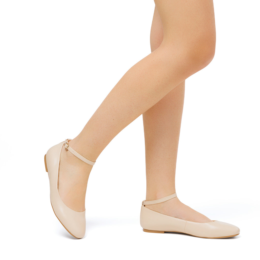 Ballerine da donna beige con cinturino alla caviglia Swish Jeans