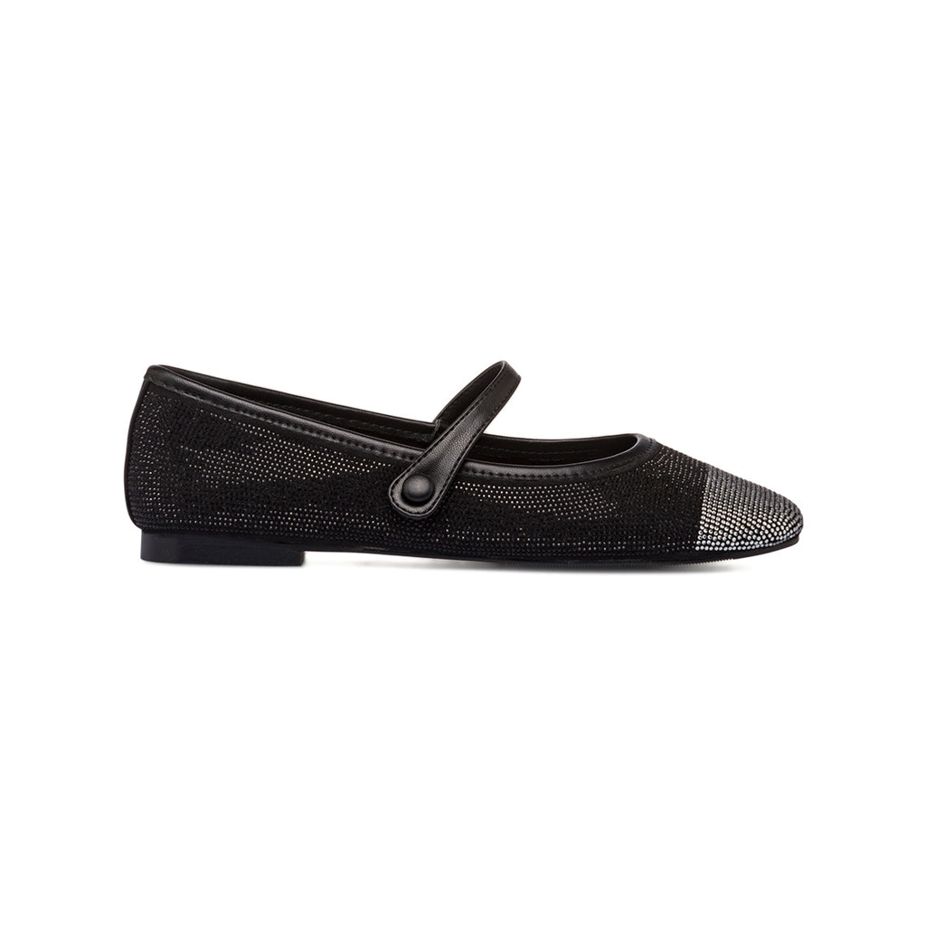 Ballerine con strass nere e argento da donna Swish Jeans
