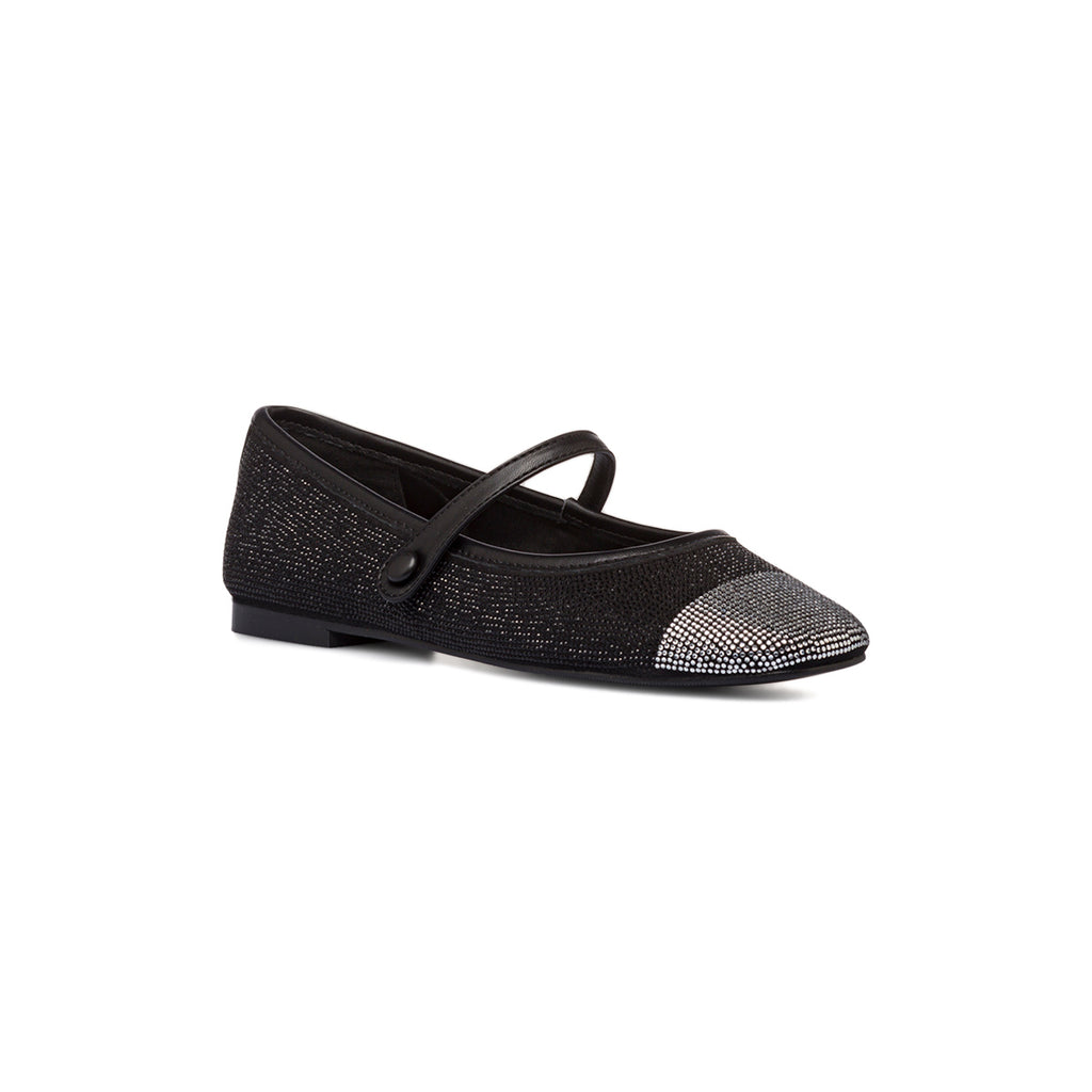 Ballerine con strass nere e argento da donna Swish Jeans