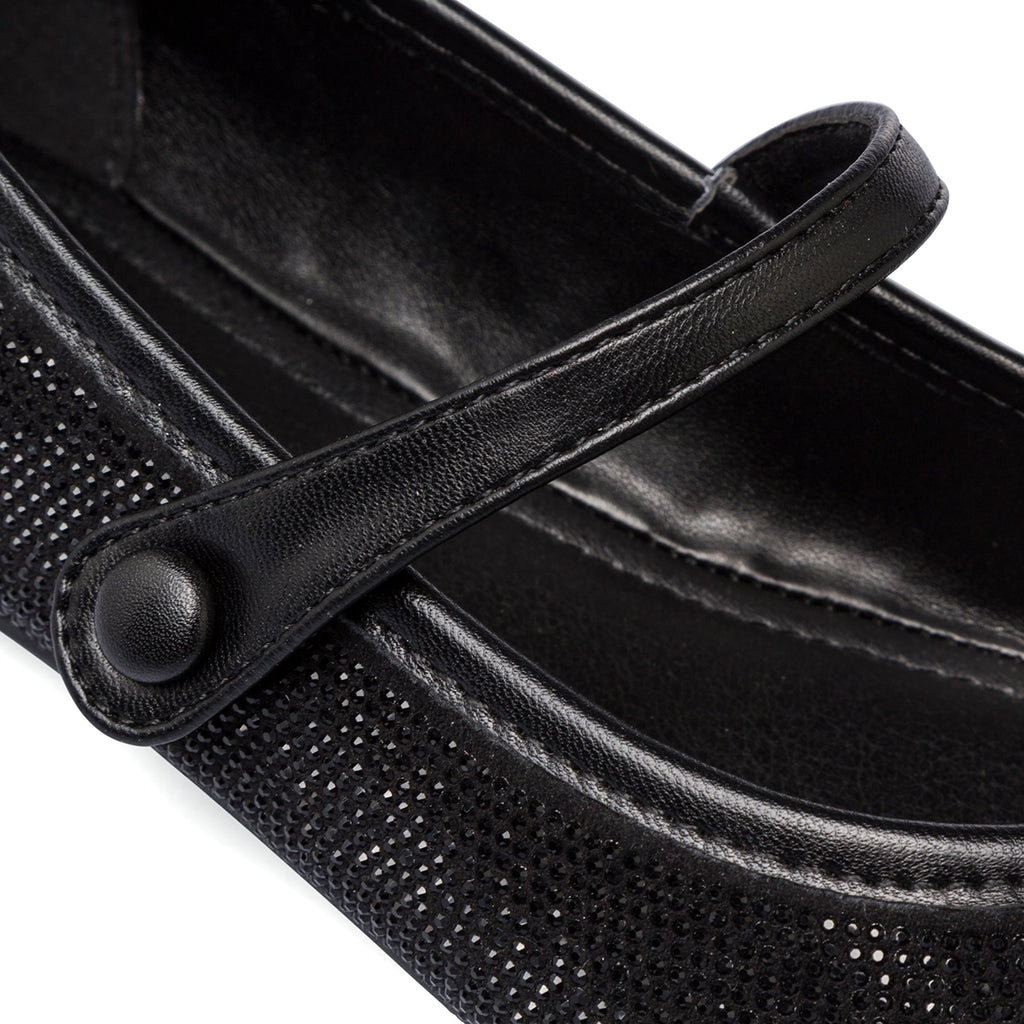 Ballerine con strass nere e argento da donna Swish Jeans