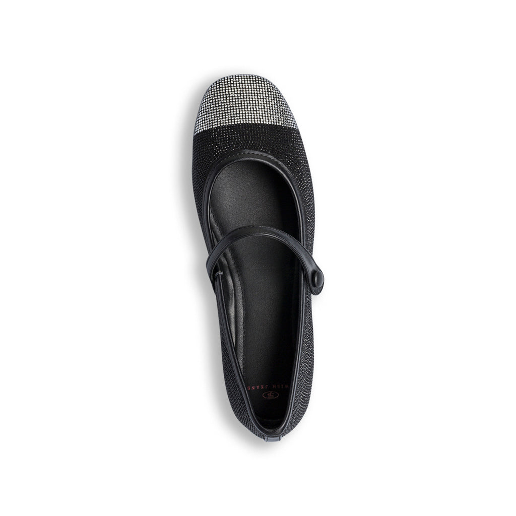 Ballerine con strass nere e argento da donna Swish Jeans