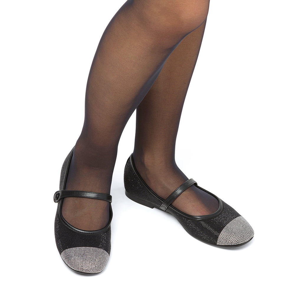 Ballerine con strass nere e argento da donna Swish Jeans