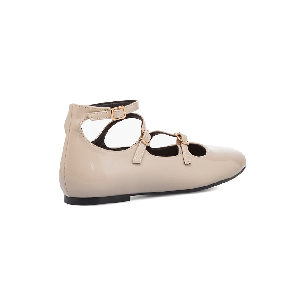 Ballerine Mary Jane bianco off-white effetto vernice da Donna Swish Jeans