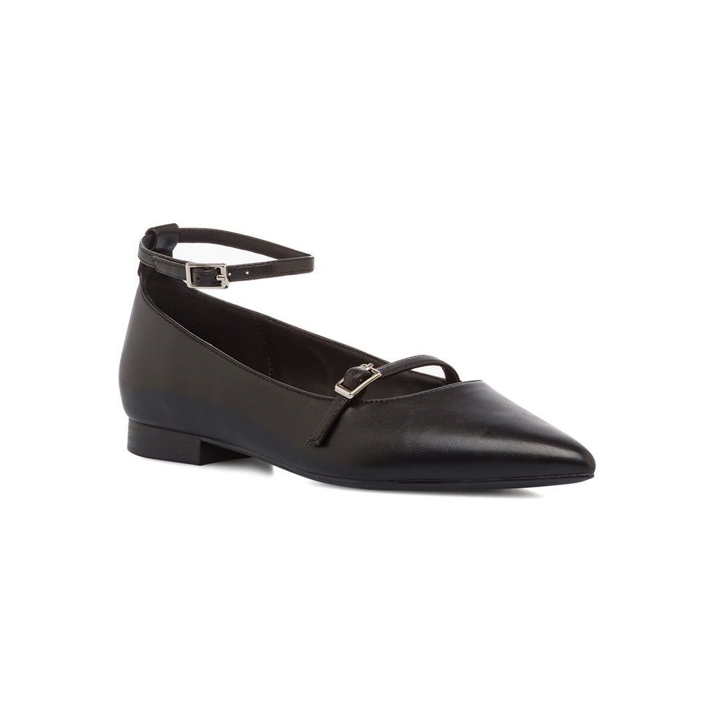 Ballerine da donna nere Lora Ferres con cinturino e fibbia