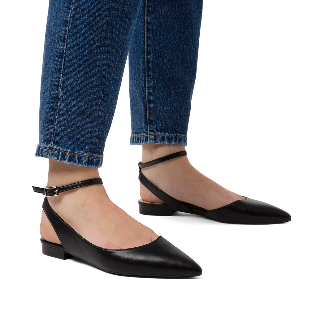 Ballerine slingback nere da Donna con cinturino alla caviglia Lora Ferres