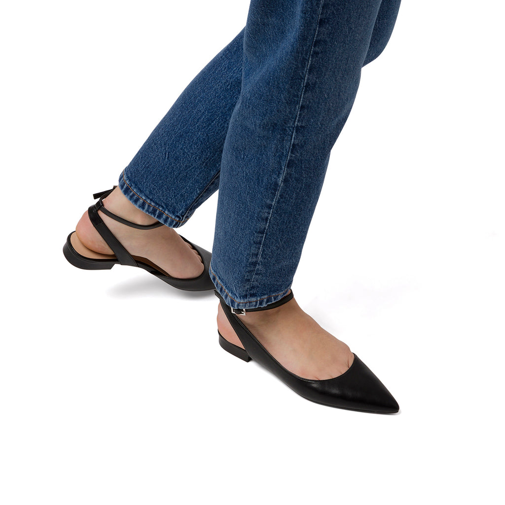 Ballerine slingback nere da Donna con cinturino alla caviglia Lora Ferres