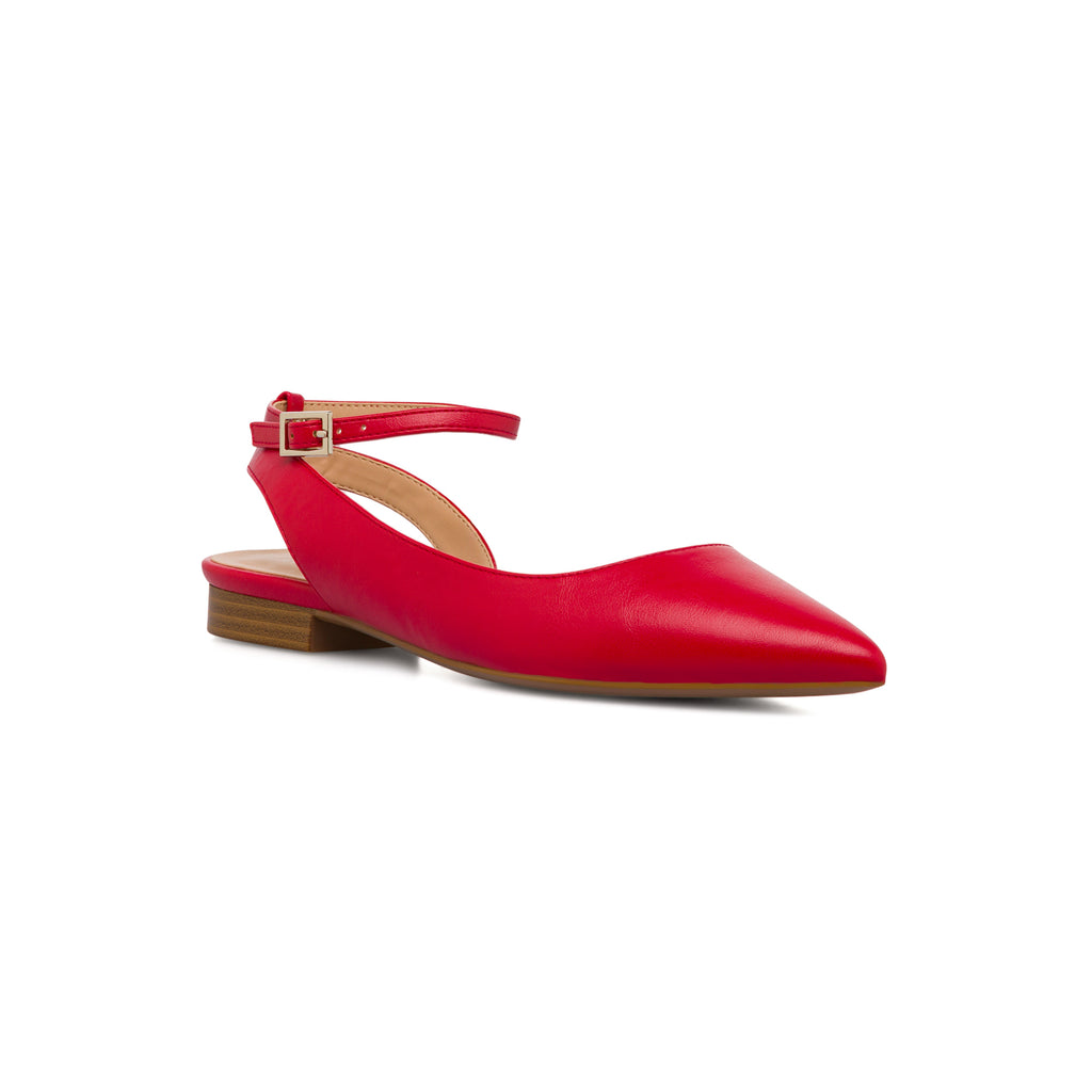 Ballerine slingback rosse da Donna con cinturino alla caviglia Lora Ferres
