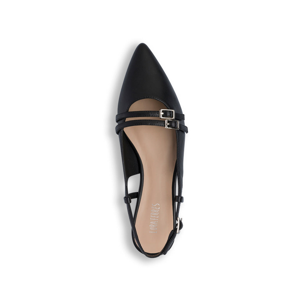 Ballerine slingback Mary Jane nere da Donna Lora Ferres