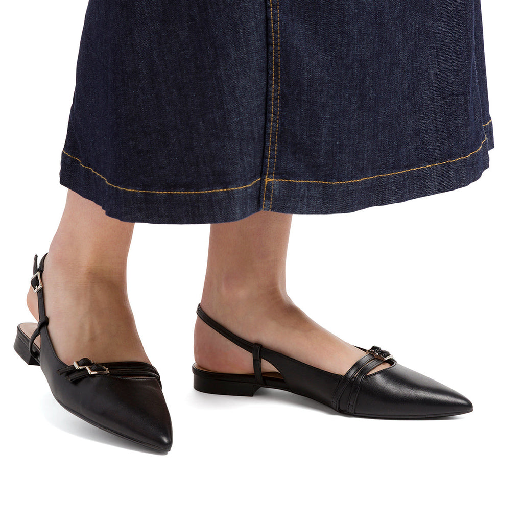 Ballerine slingback Mary Jane nere da Donna Lora Ferres