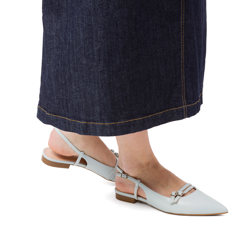 Ballerine slingback Mary Jane azzurre da Donna con fibbie Lora Ferres