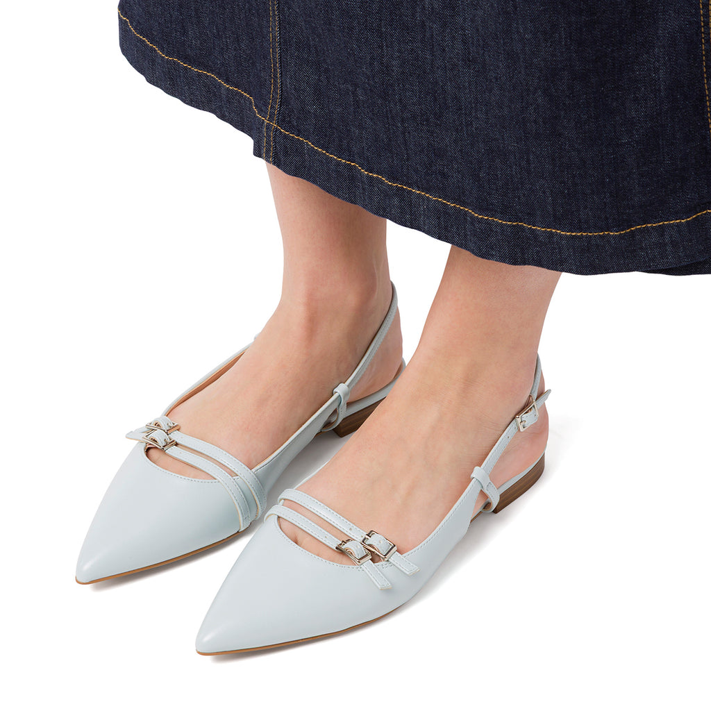 Ballerine slingback Mary Jane azzurre da Donna con fibbie Lora Ferres
