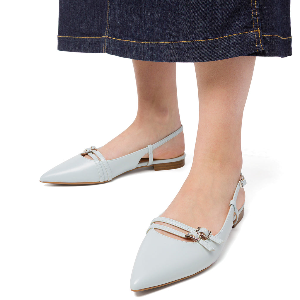 Ballerine slingback Mary Jane azzurre da Donna con fibbie Lora Ferres