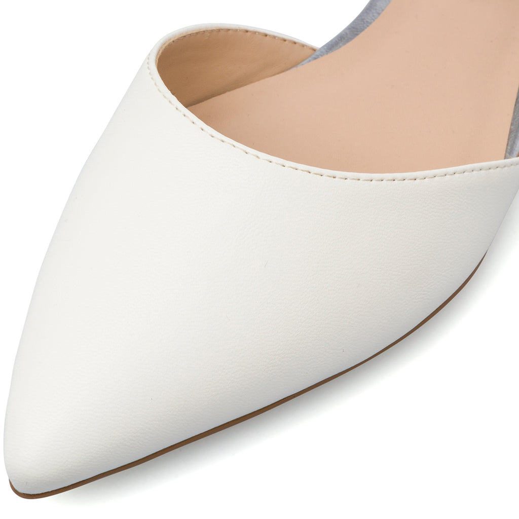 Ballerine bianche e argento da Donna a punta con cinturino Lora Ferres