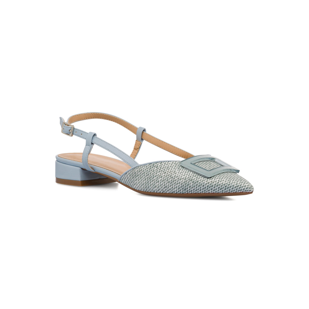 Ballerine slingback azzurre da Donna con fibbia Swish Jeans