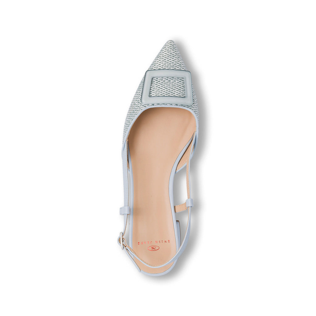Ballerine slingback azzurre da Donna con fibbia Swish Jeans