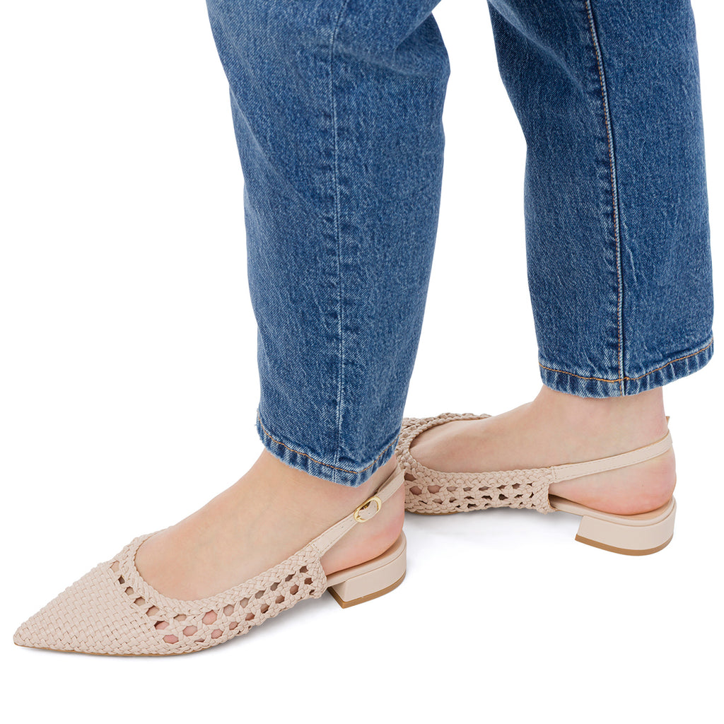 Ballerine beige da Donna effetto intrecciato Swish Jeans