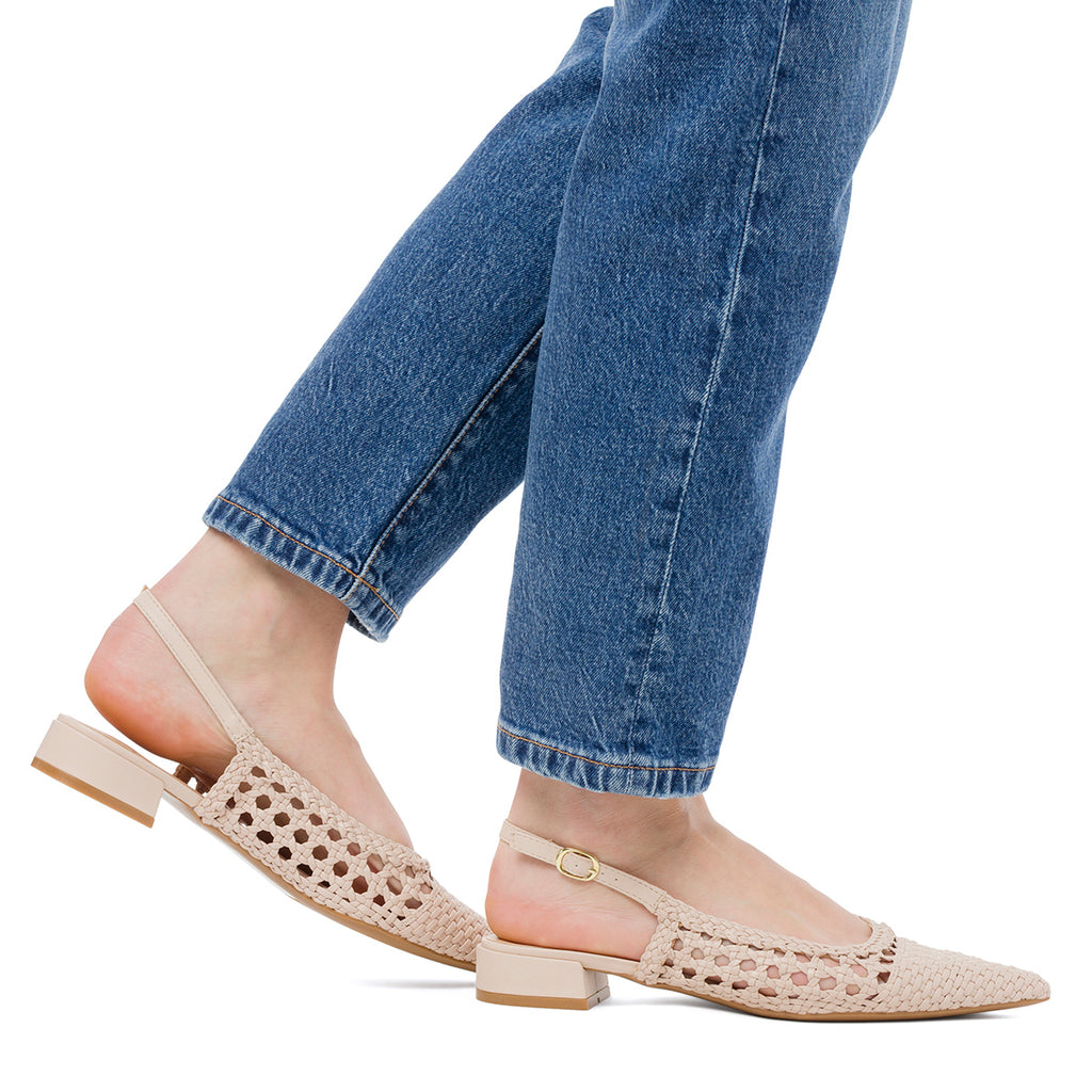 Ballerine beige da Donna effetto intrecciato Swish Jeans