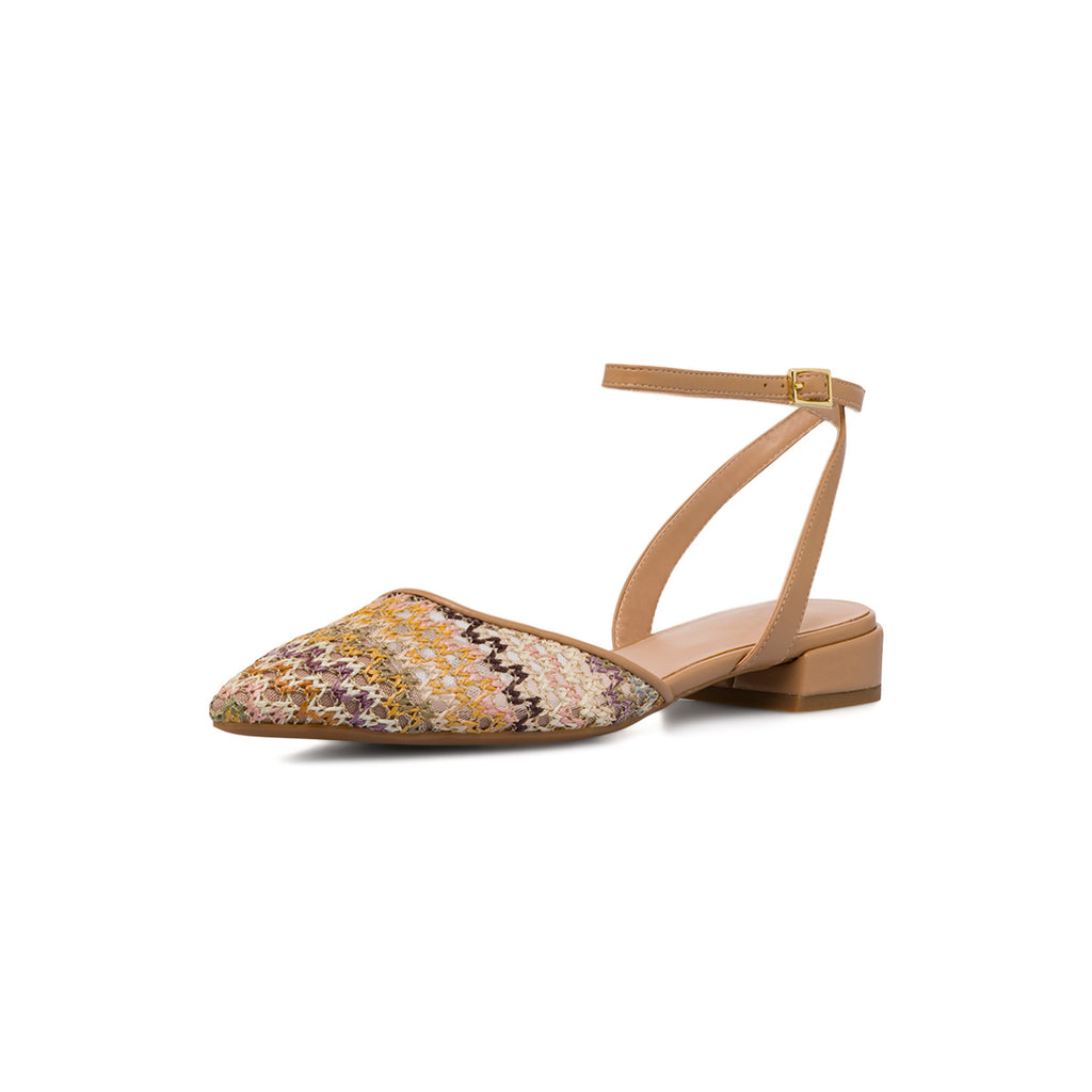 Ballerine slingback multicolore effetto rafia da Donna con cinturino Swish Jeans