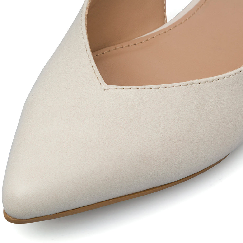 Ballerine slingback bianche da Donna eleganti con cinturino Lora Ferres