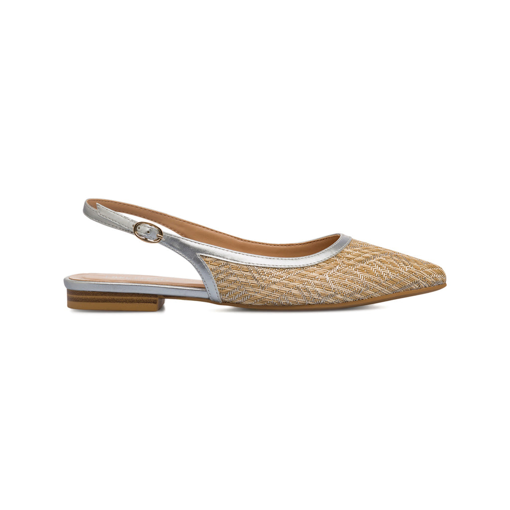 Ballerine slingback beige e argento da Donna con cinturino Lora Ferres