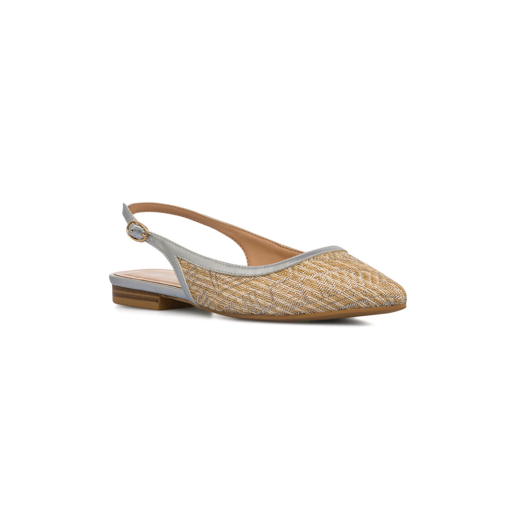 Ballerine slingback beige e argento da Donna con cinturino Lora Ferres